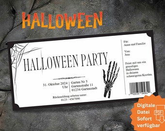 Halloween invitation to print | Spooky party template PDF | Invitation for children and adults | Ticket to fill out | Halloween invitation