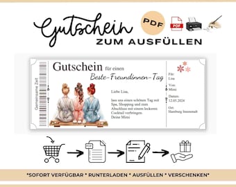 Plantilla de vale para el día de la niña para imprimir tarjeta de vale idea de regalo para novias plantilla de vale para madre de bienestar y spa tiempo en lugar de dinero