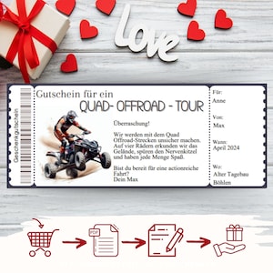 Quad driving voucher template | Quad tour gift voucher to print out | Experience voucher | Voucher PDF | Voucher excursion