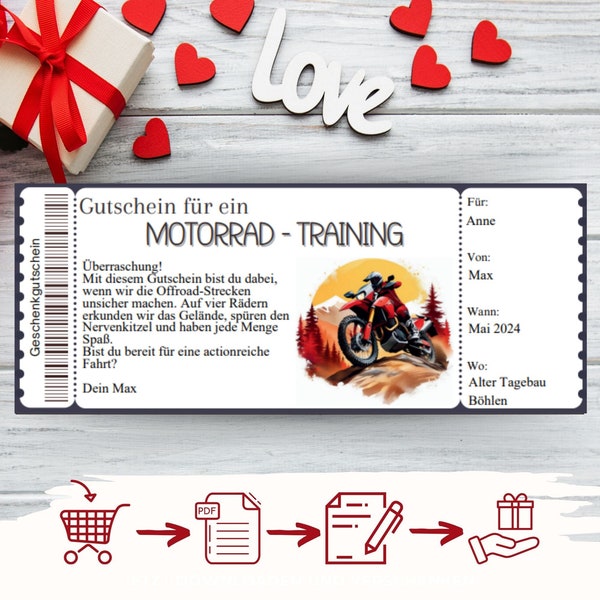 Motorcycle Training Voucher Template | Voucher PDF | Voucher excursion voucher motocross template | Motorcycle voucher to print out