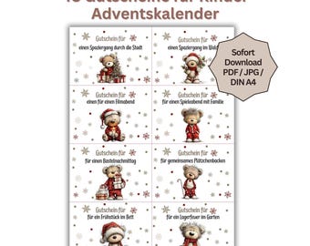 DIY Advent Calendar for Kids to Print | Printable Template | Advent Calendar for Kids | PDF Download | A Little Christmas Gift