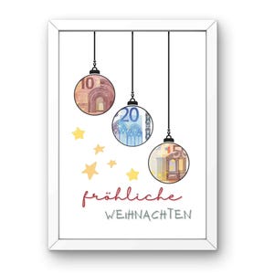 Cash gift for Christmas | Wish-fulfilling gift | Christmas gift | Picture | Poster | Personal gift | Gift money balls