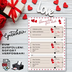 Voucher da compilare | Modello voucher da stampare | voucher card personalizzabile | Scarica PDF | Regalo San Valentino|