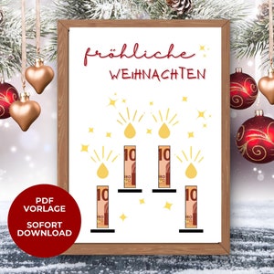 Geldcadeau voor Kerstmis, wensvervuller, cadeau in een fotolijstje, kerstcadeau, foto, persoonlijk cadeau, geld weggeven, kaarsen