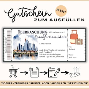 Invulbare reisvoucher Frankfurt am Main | Reisvoucher vakantie Frankfurt am Main | Cadeaubon stadsrondleiding Frankfurt am Main