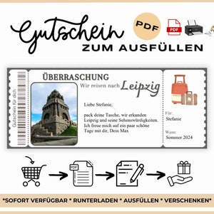 Reisvoucher Leipzig om reisvoucher in te vullen vakantie Leipzig cadeaubon stadsrondleiding Leipzig huwelijksreis Korte trip naar Leipzig