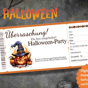 Halloween-feestuitnodiging om de sjabloon in te vullen Halloween-uitnodiging om af te drukken Halloween-feestuitnodiging enge pompoen PDF direct downloaden