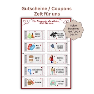 Personalisierbarer Gutschein gemeinsame Zeit | Love Coupons für Paare | Geschenkidee für Verliebte zum Ausdrucken | Digitaler Download PDF