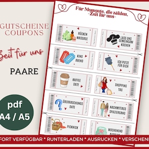 Personaliseerbare voucher Tijd voor ons | Tijd in plaats van spullen | Vouchersjabloon om af te drukken | Voucher pdf | Vouchers voor Valentijnsdag