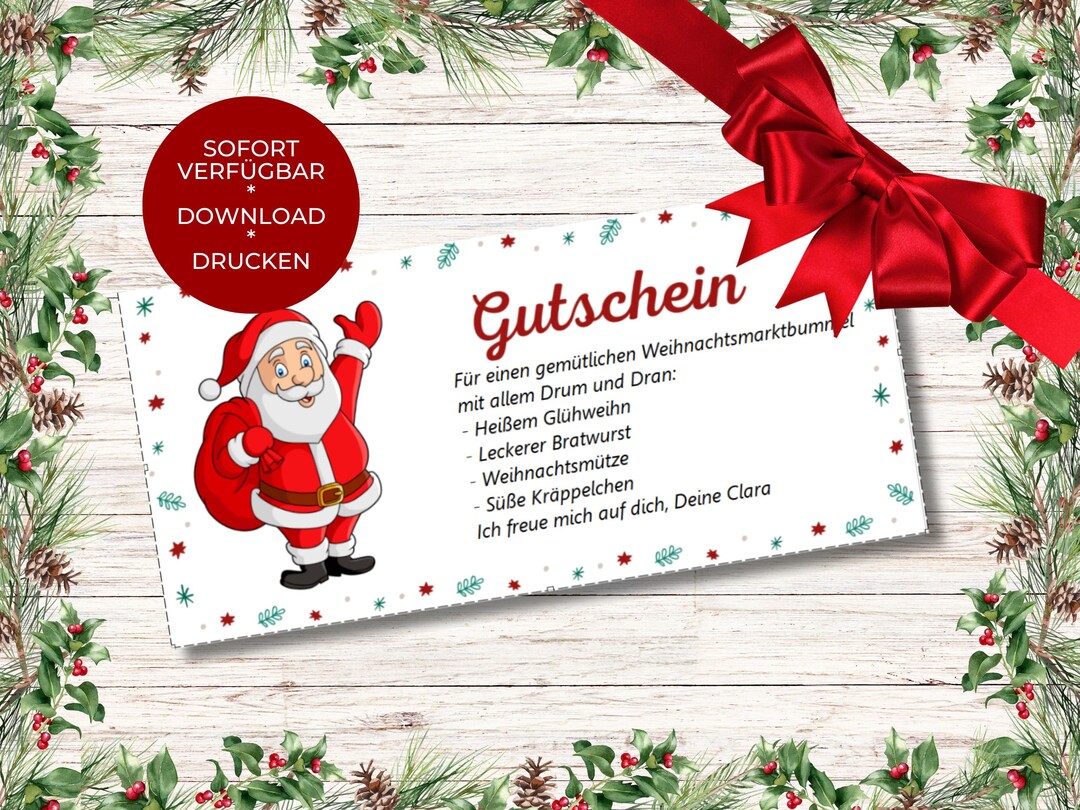 Personalisierbare Gutschein Weihnachten Vorlage Weihnachtsmarkt