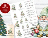 Wichtel Weihnachten Kerzentattoo Vorlage PDF Weihnachten Advent Gnom Zwerg Weihnachtszeit Xmas Kerzentattoo Kerzensticker grün