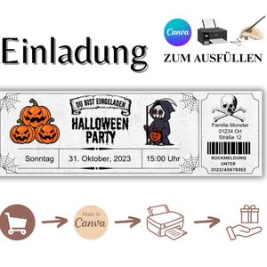 Halloween invitation | Digital invitation to print | Halloween children&#39;s birthday party | Personalized Halloween party invitation