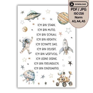 Póster de afirmación para niños para imprimir con animales del zoológico en estilo boho en formato PDF A5 A4 A3 decoración habitación infantil motivación amor propio