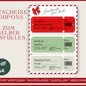 Voucher om in te vullen Cadeau-idee Digitaal sjabloon Digitale download PDF om af te drukken Voucherbonnen om als kerstcadeau te geven