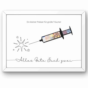 PDF - Cadeau de mariage en espèces Cadeau de dernière minute Réalisateur de souhaits Télécharger Imprimer Carte de félicitations de mariage Injection d'argent