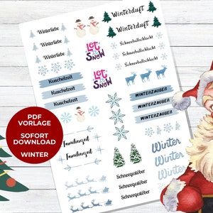 Kerzentattoo Kerzensticker Weihnachten Winter blau PDF Vorlage PDF Vorlage Kerzentattoo Kerzensticker Kerzen Wasserschiebefolie Download
