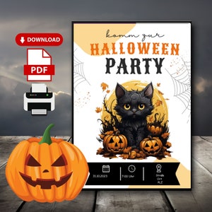 Halloween Party Invitation PDF | Editable Printable Invitation Card | Spooky Party Children&#39;s Birthday Party Template | Instant Download