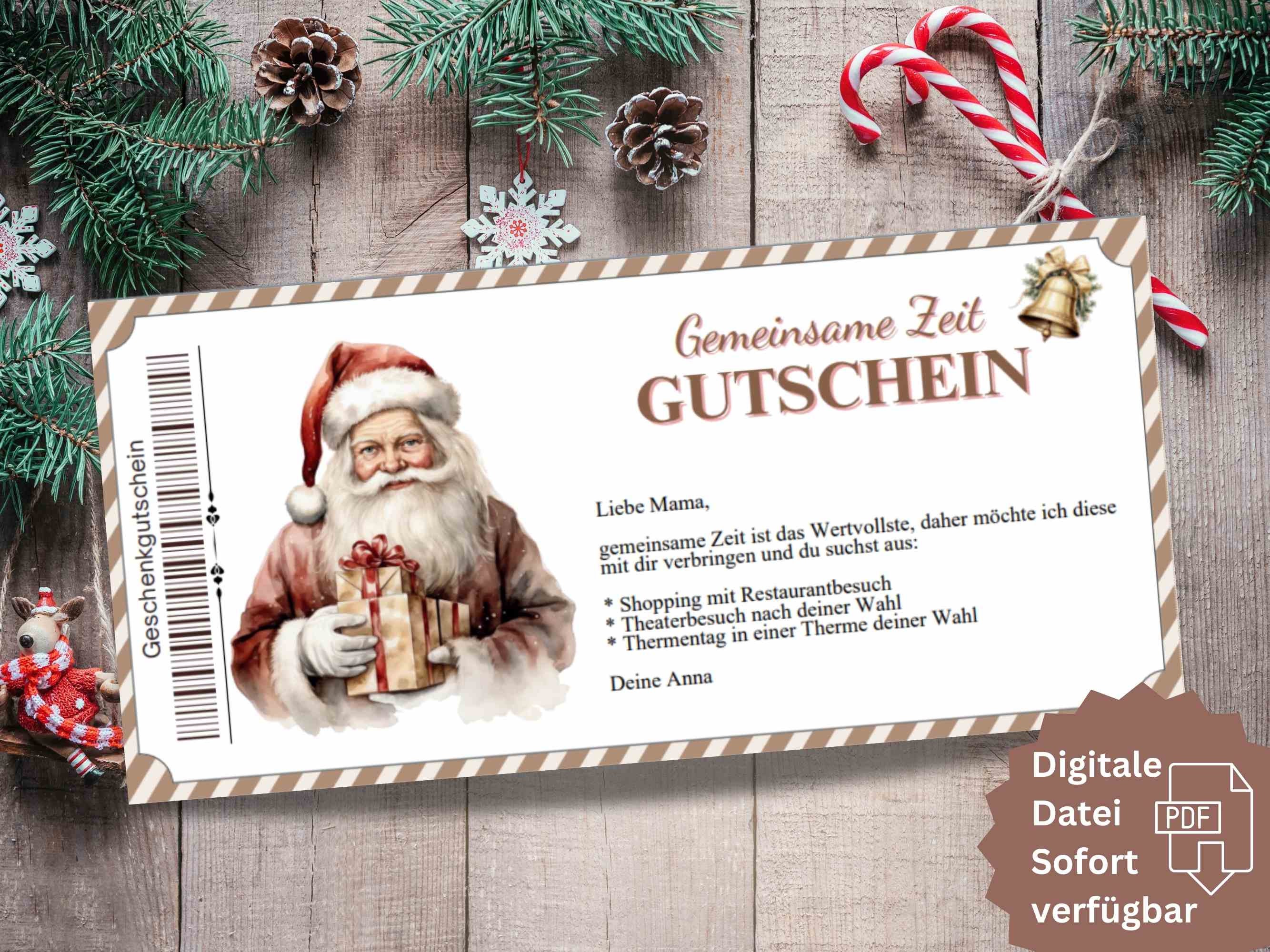 Bon cadeau de Noël ensemble modèle de cadeau chèque cadeau à imprimer idée cadeau temps de sélection de Noël au lieu de trucs