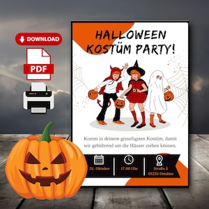 Halloween Party Invitation Editable Invite Fillable Template Digital Invitation Halloween Costume Party Instant Download