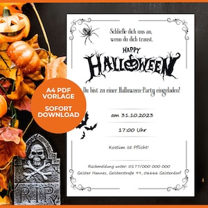 Invitation Halloween Party to edit invite fillable template Digital Invitation Halloween Party Gothic Style Instant Download