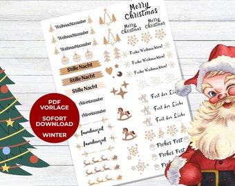 Ljustatuering Ljusklistermärken Jul Brun PDF-mall PDF-mall Ljustatuering Ljusklistermärken Ljus Vattenrutschkana-dekal Nedladdning