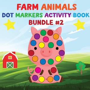 Farm Animals Dot Marker Coloring Pages Bundle #2 | Dot Marker Printable | Kids Toddler Preschool Pre-K Activity |  25 Digital Coloring Pages