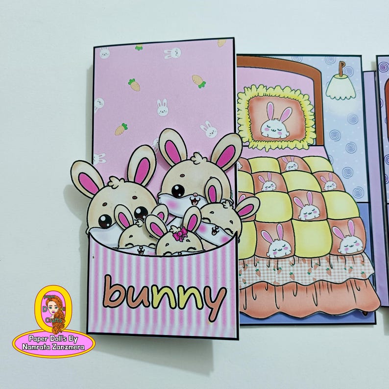 Printable Paper Bunny House Kit: Kids' Activity Book (PDF) - Etsy