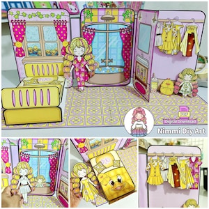 3D Duck Dollhouse Paper Doll Book: DIY Craft Kit (Digital Download