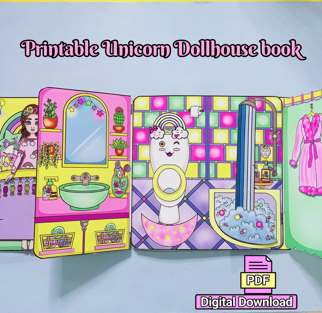 Printable Paper Unicorn Dollhouse, Toldder Game for Kids, Preschool ...