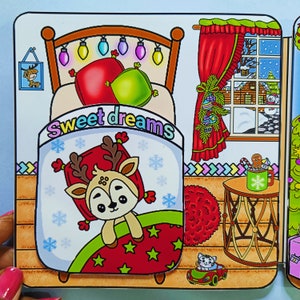 Papier zum Ausdrucken, Puppenhaus, Weihnachten Puppenhaus Magie mit Papier Handwerk, Vorschulspiele, Kleinkind beschäftigt Buch