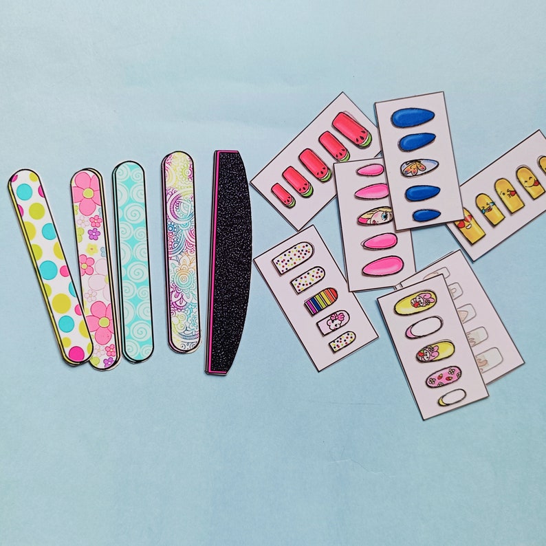 Printable Paper Doll Nail Art Kit Book for Kids Activities Project. Kit