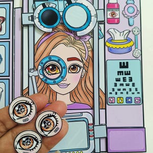Printable Project Paper Eye Care & Glasses Paper Doll Busy Book. Gift ...