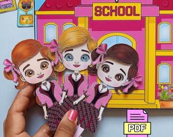DIY Paper Doll Schulbuch: Crafty Creations Druckbare Aktivität (Digitaler Download)