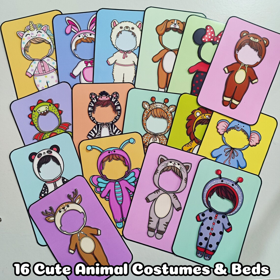 Printable Animal Paper Doll Kit Dressup Clothes & Bed (digital