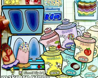 Ice-Candy Shop Printable: DIY Paper Craft Kit (Digital Download)