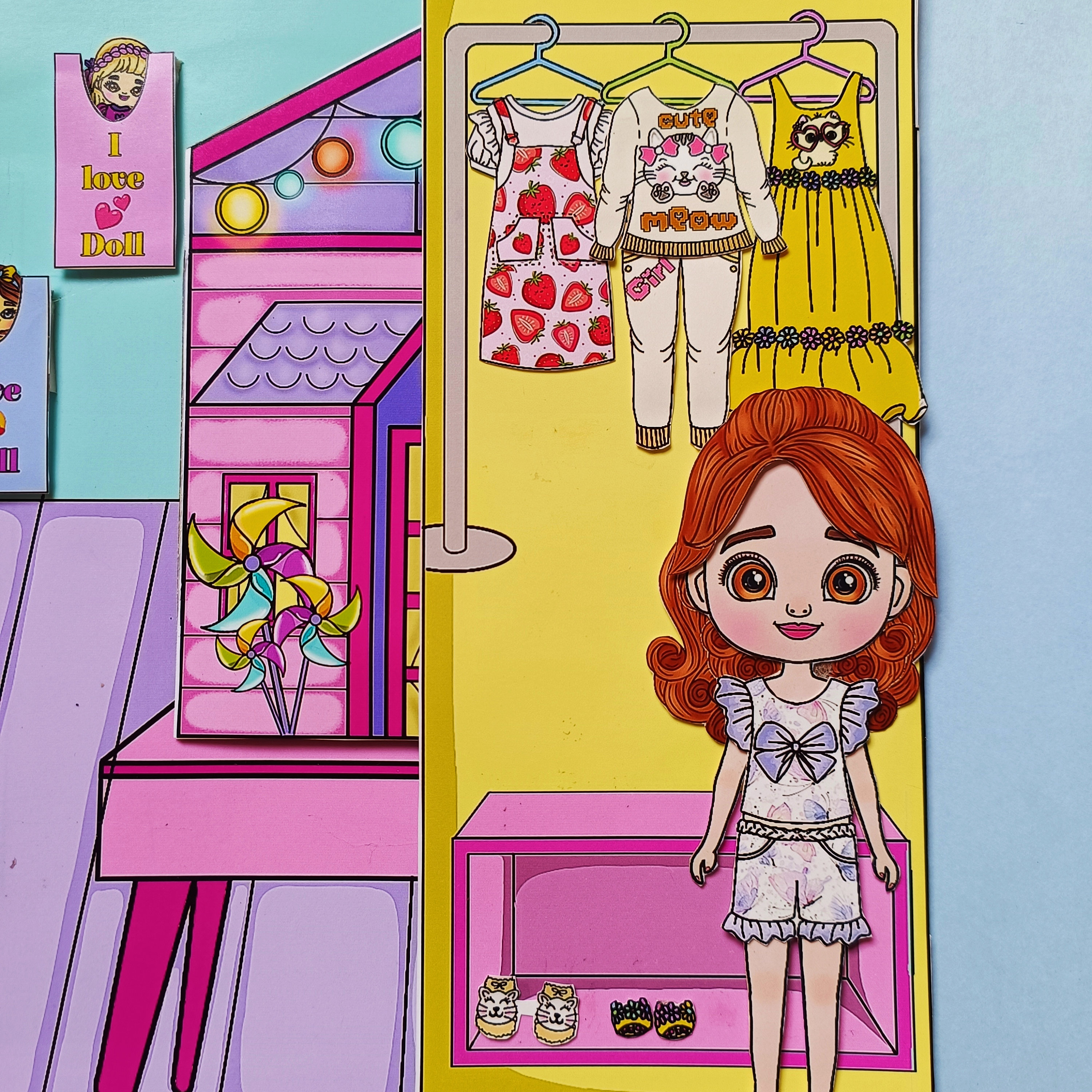 Printable Paper Doll Dollhouse , Kit for Kids, Preschool Games, Toddler ...