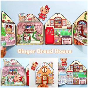 Gingerbread House Paper Doll: Christmas Printable Dollhouse (PDF Download)