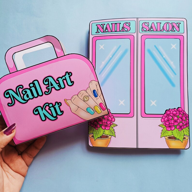 Printable Paper Doll Nail Art Kit Book for Kids Activities Project. Kit