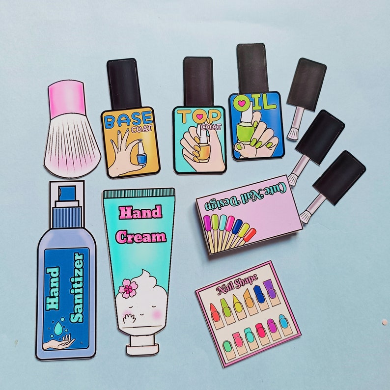 Printable Paper Doll Nail Art Kit Book for Kids Activities Project. Kit