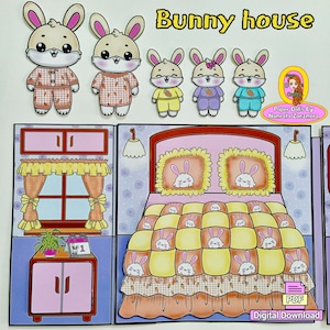 Printable Paper Bunny House Kit: Kids' Activity Book (PDF) - Etsy