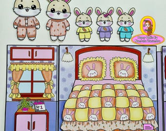 Kit de casa de conejo de papel imprimible: Libro de actividades para niños (PDF)