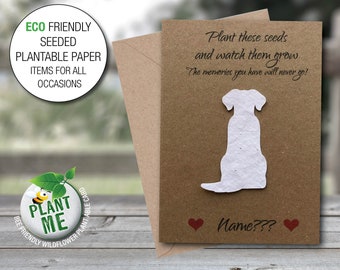 Cartão memorial para perda de animais de estimação, personalizado, plantável, cartões de luto para cães, desculpe, abelha, amigável, papel semeado 07