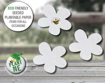 Plantable Paper Blooms / Seed Paper Flowers / Eco-Friendly Mother's Bee friendly Wildflowers Wedding Kraft gift ideas -010