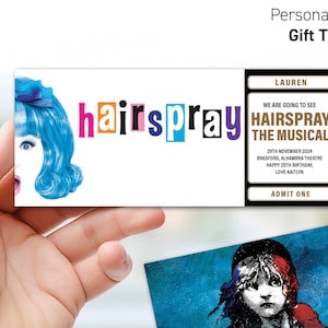 Personalisierte Veranstaltungskarte Die Musical-Theaterkarten Broadway West End Überraschungsgeschenk Bearbeitbares personalisiertes Andenken Geburtstagsweihnachtsgeschenk