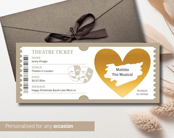 Skraplotter för teater - Teaterbiljett - Avslöjande av personlig pjäskupong - Skraplotter för teater - Överraskningsskraplott för föreställning - Avslöjande av musikal 47