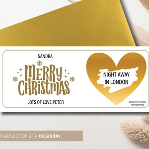 Scheda Scratch To Reveal / Scheda personalizzata Scratch Off per regalo di Natale a sorpresa, cena fuori - Babbo Natale segreto 39