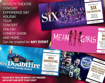 Personalised christmas Theatre Ticket | Event  | Show  | Surprise Voucher | Musical concert | Memorabilia Souvenir Concert comedy