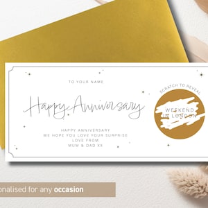Carte à gratter dorée surprise d'anniversaire, personnalisée, pour toutes les occasions, enveloppe à ruban 27
