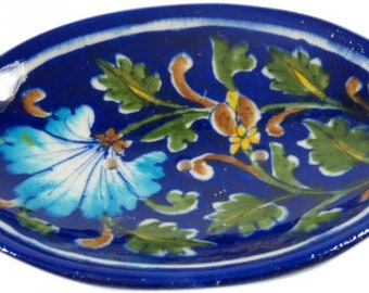 Handbemalte Keramikseifenschale Nr. 6 - 3x13x10 cm