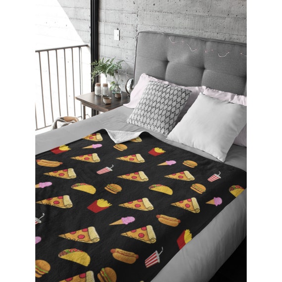food blanket snack blanket blanket with snacks blanket with food pizza blanket taco blanket ice cream blanket fries blanket